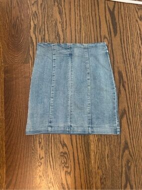 audrey Light Blue Denim Mini Skirt